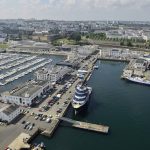 Vue aérienne : port du château, Abeille Bourbon quai Malbert